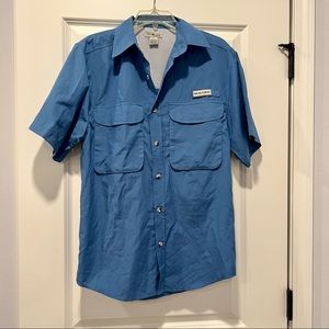 Realtree by Sun River Clothing Company Blue Button Up Short Sleeved Shirt